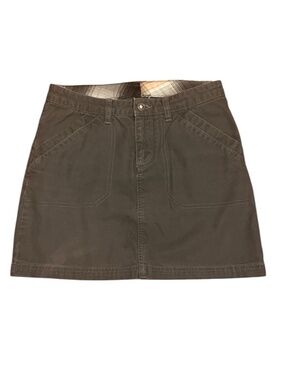 PATAGONIA Gray Prairie Dawn Mini Skirt Organic Canvas Cotton Pockets Outdoors 0